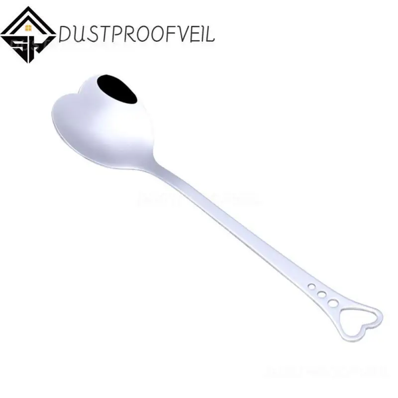 

Модная красивая ложка, практичная маленькая кухонная портативная безопасная кофейная ложка из нержавеющей стали, простая, с отверстиями, для дома