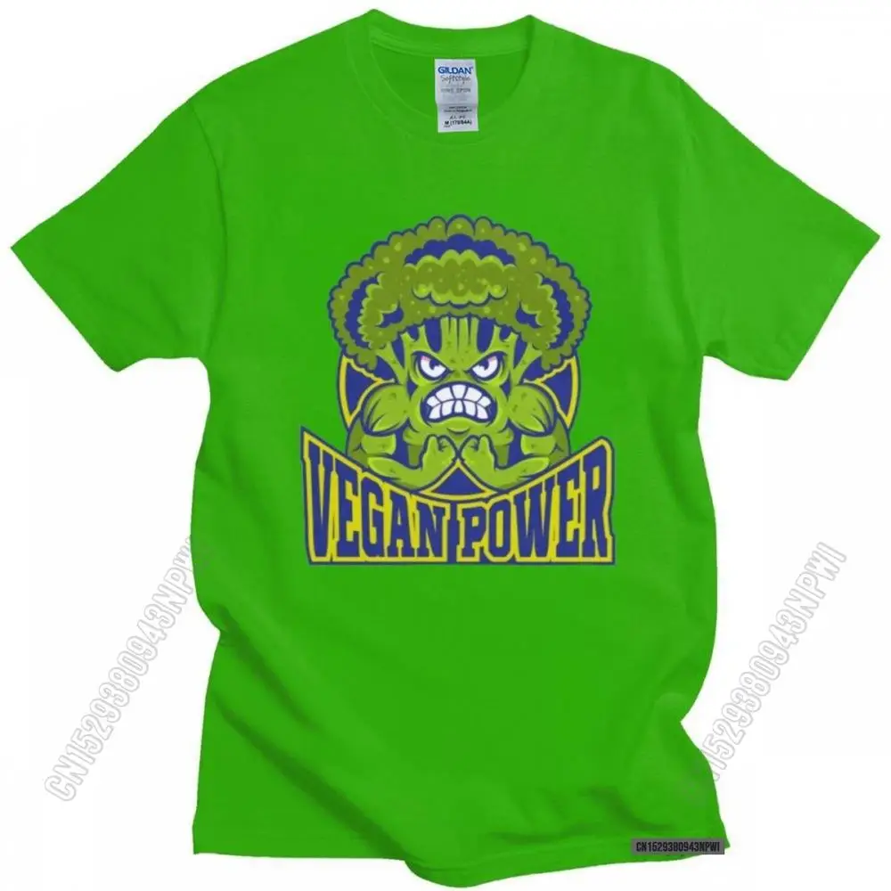 

Cool Vegan Power T Shirt Men Clothing Handsome T-Shirt Cotton Powered By Plants Tee Tops Slim Fit Streetwear Gift