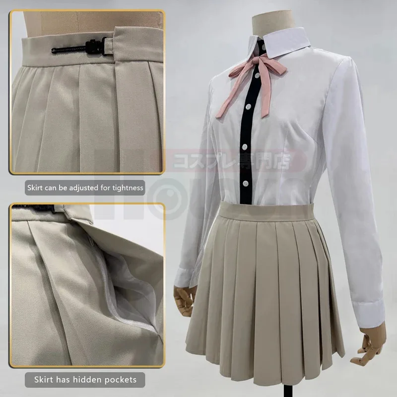 Фото Danganronpa Game Trigger Happy Havoc Nanami ChiaKi Косплей Костюм Пальто Рубашка Юбка Заколка для волос Школьная форма Cosx; 8's, 6; №3