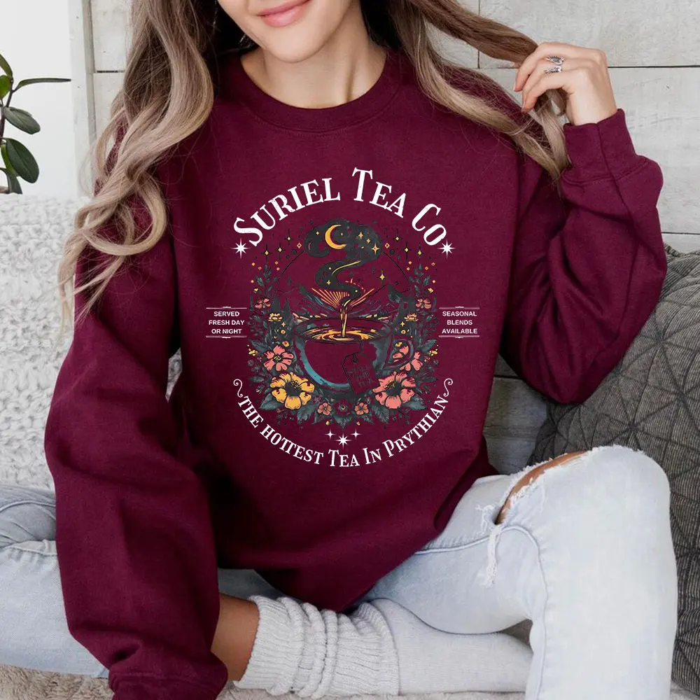 Свитшот Suriel Tea Co чайная рубашка ACOTAR толстовка Velaris Сара J Maas дворец шипов и роз SJM