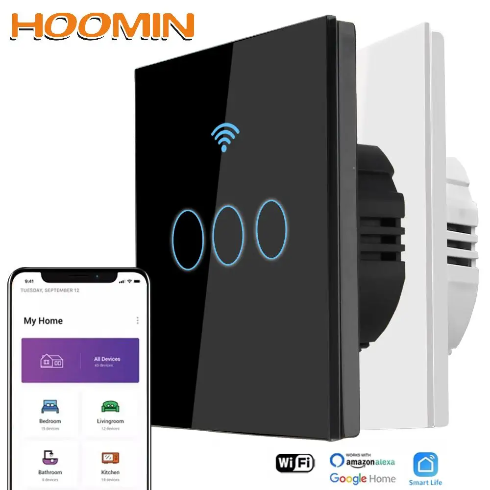 Умный светильник ель света HOOMIN 1 2 3 Gang Way для Android IOS Wi-Fi сенсорный ЕС настенный