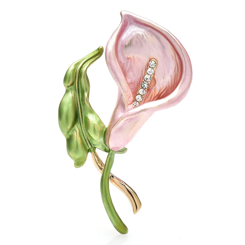 

Wuli&baby New Lily Brooches For Women Unisex 2-color Enamel Beauty Flower Party Office Brooch Pin Gifts