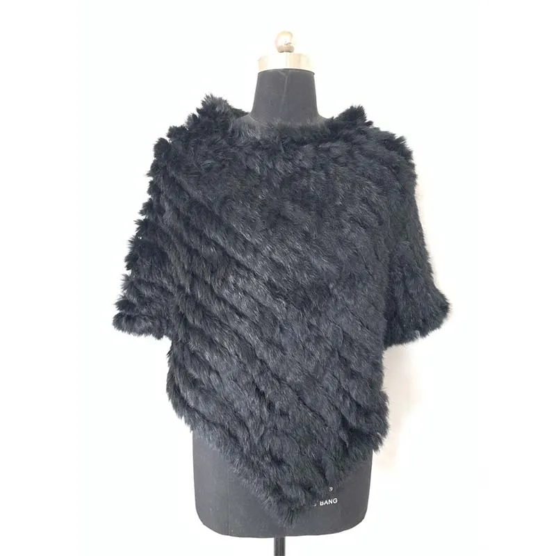 New Winter Solid Color Rabbit Fur Tassel Coat Women Fashion Warm Fur Coats Outerwear Fake Fur Shawl Knit Women Clothing