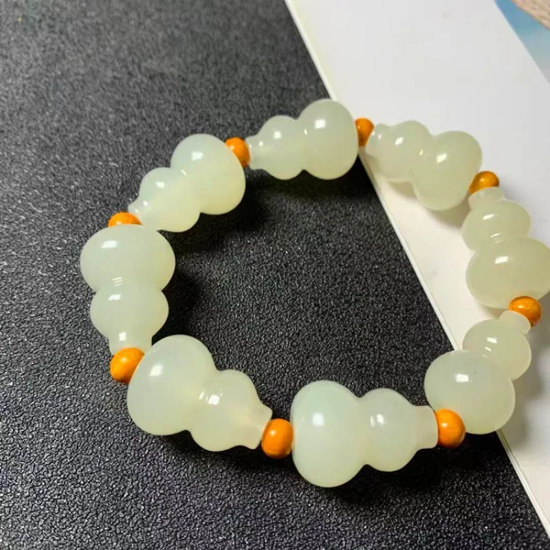 Белый нефритовый браслет для мужчин и женщин исцеляющий драгоценный камень