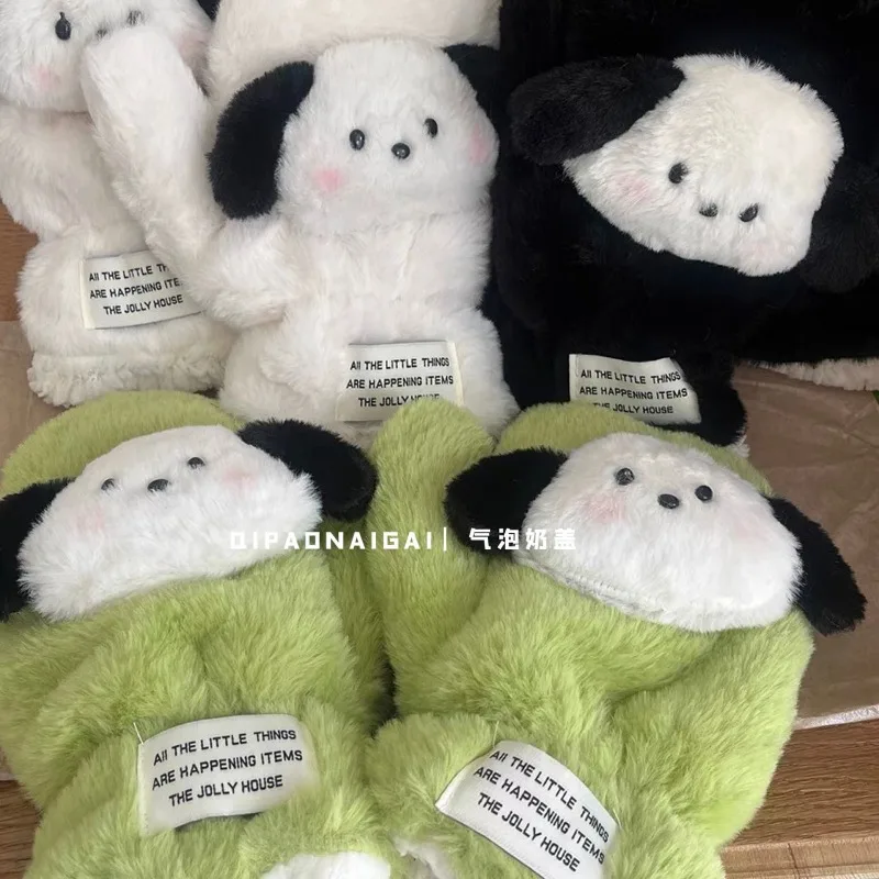 

Kawaii Sanrio Anime Pochacco Plush Glove Cute Cartoon Hello Kitty Warm Thickening Cold Prevention Winter Lovely Gifts for Girls