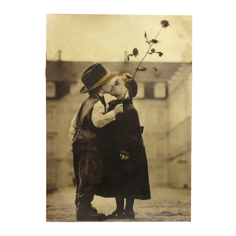 

51.5X36cm Happy Childhood Retro Kraft Paper Poster Wall Sticker Paper Craft Vintage Poster Home Decor Cafe Bar Decoration