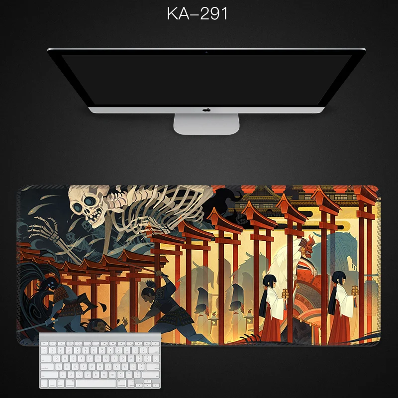 

Retro Ukiyoe Locking Edge Large Rubber Mouse Pad The Great Wave of Kanagawa Game Desk Mousepad Keyboard Mat for Warcraft Dota