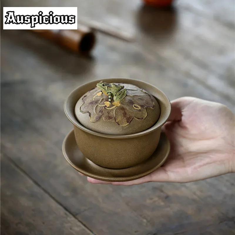 170 мл Yixing знаменитый бутик ручной работы сырая руда фиолетовая глина покрытая