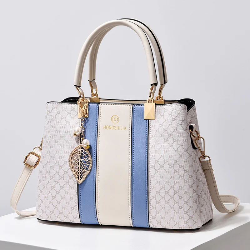 2022 spring and summer new fashion handbag middle-aged large capacity color matching single women shoulder bags cross designer