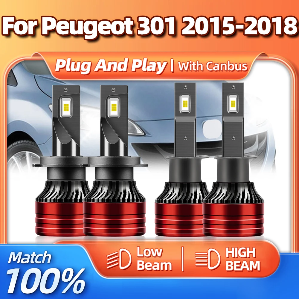 

Car Light Bulbs 240W 40000LM Canbus LED Headlamps 12V CSP Chips Auto Light 6000K White For Peugeot 301 2015 2016 2017 2018