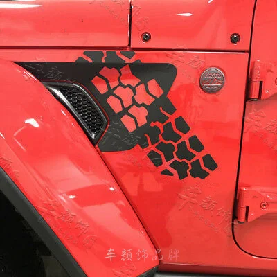 

fender stickers for jeep wrangler air intake vinyl decals for JL JT JK air outlet trim accessories hood stickers for sahara