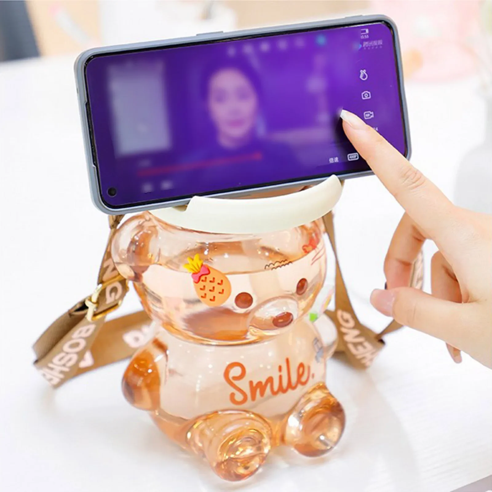 VKTECH медведь чайник большой емкости пластиковая мультяшная бутылка для воды с