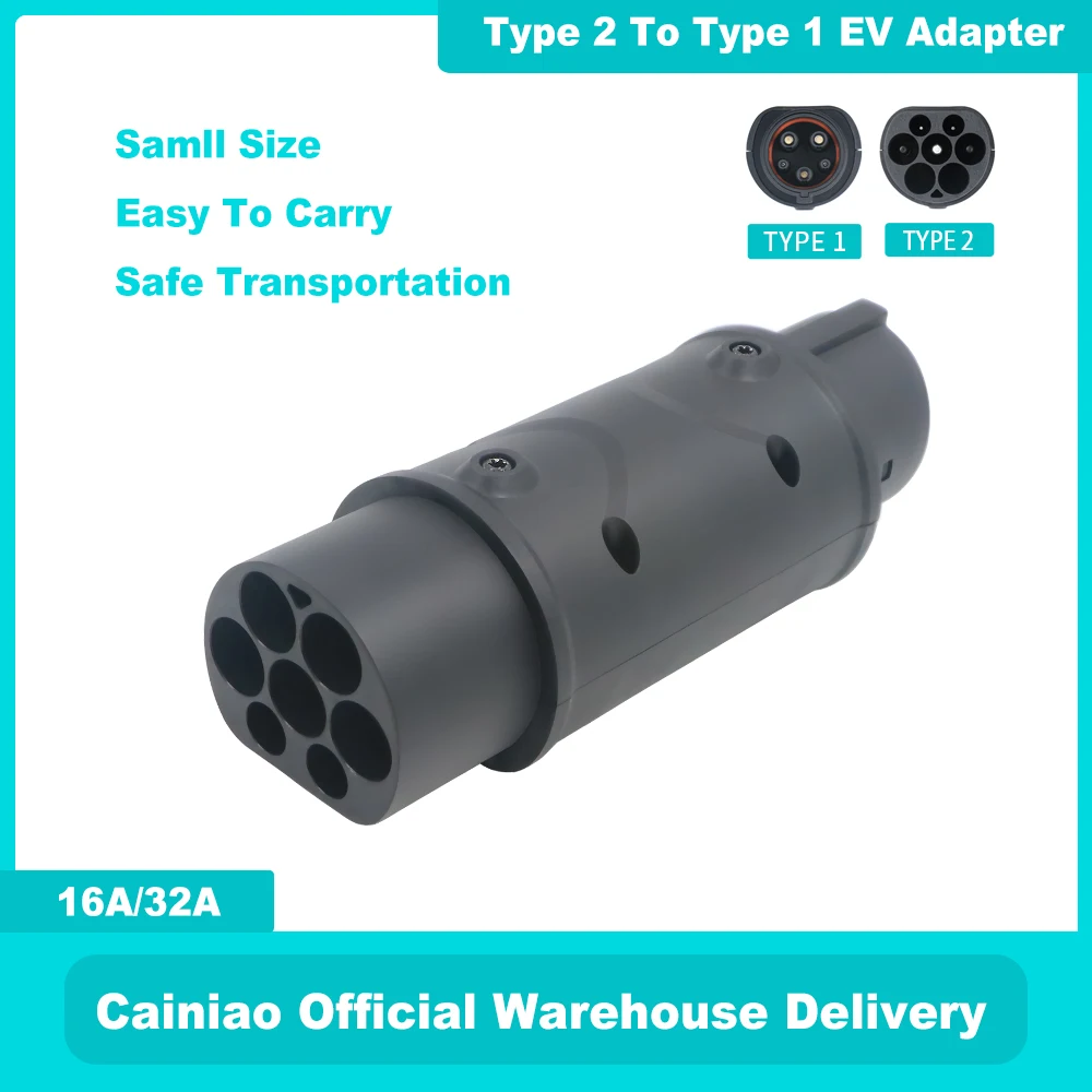 

Adapter Barrel IEC j1772 EV Adaptor Socket 32A Electric Vehicle Car EV Charger Connector Type 2 to Type1 Charging Plug Adapter
