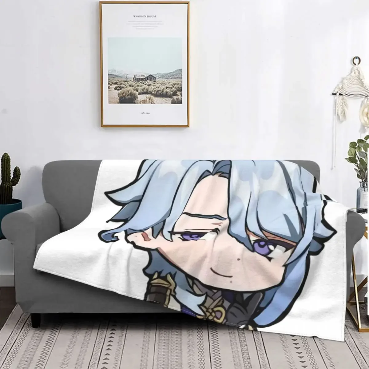 

Ударные одеяла Chibi Ayato Smirk Smile Genshin, флисовые осенне-зимние дышащие мягкие одеяла для дивана, Дорожный Коврик