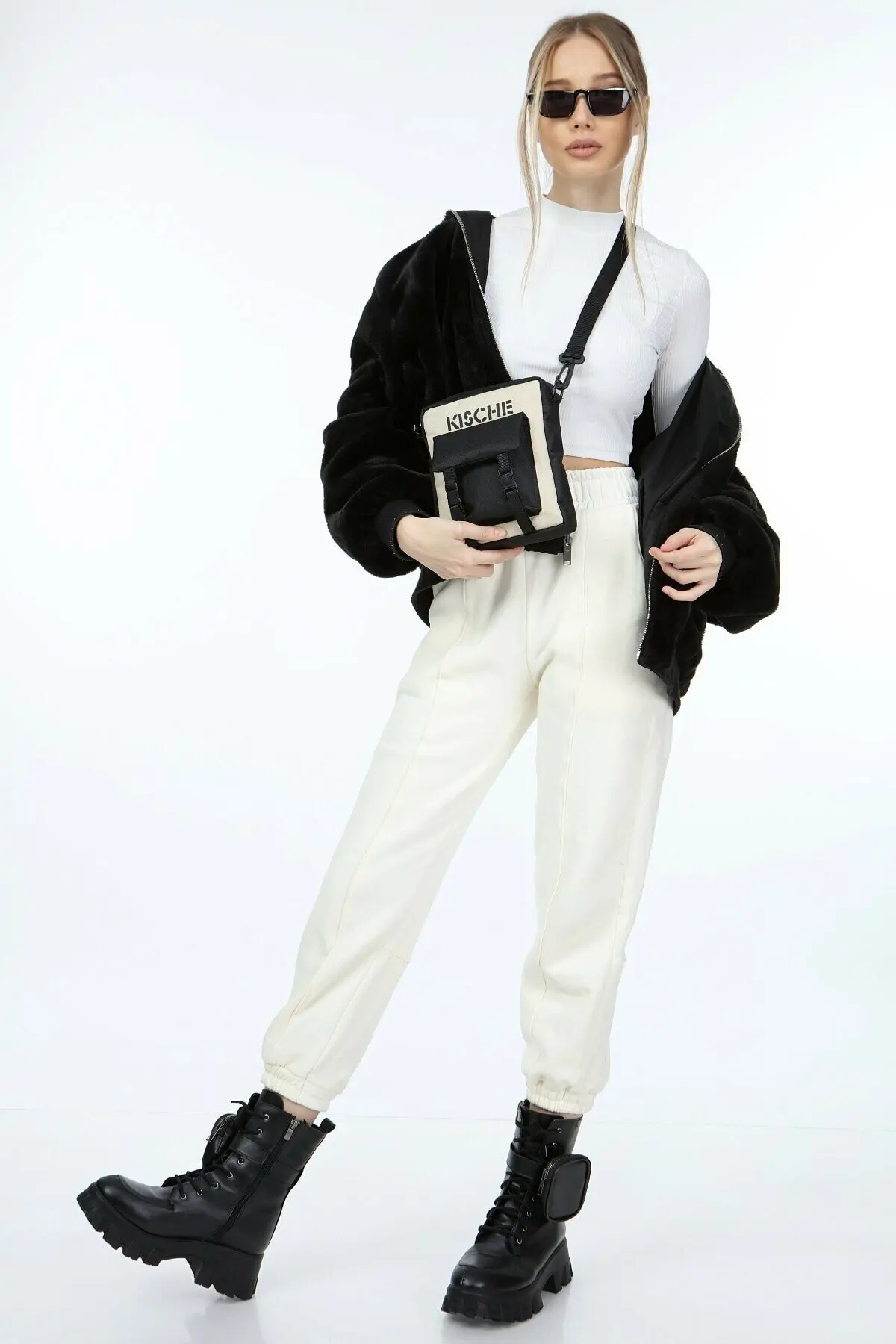 

Pocket Detailed Unisex Use Sport Crossbody Shoulder Bag Women Block Color Patterned Comfort Zipper Detailed Fashion Casual Style
