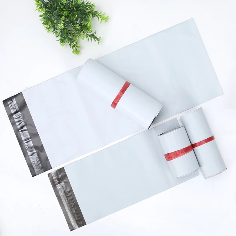

100 Pcs White Express Delivery Bags Long Strip Packaging Bags Self Sealing Postal Bags Yoga Mats Umbrellas Transportation Packa