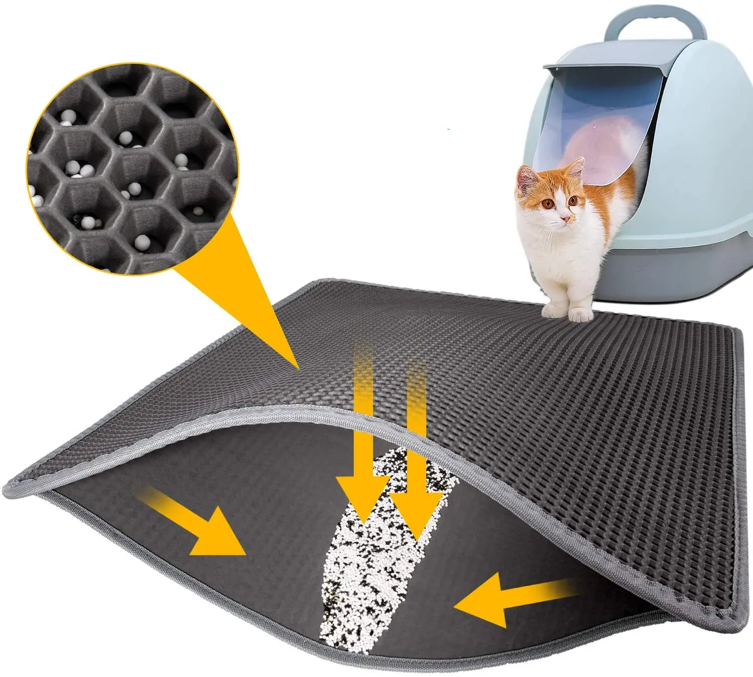 

Cat Litter Mat Waterproof EVA Double Layer Cat Litter Trapping Pet Litter Box Mat Sandbox Clean Pad Products Cats Accessories