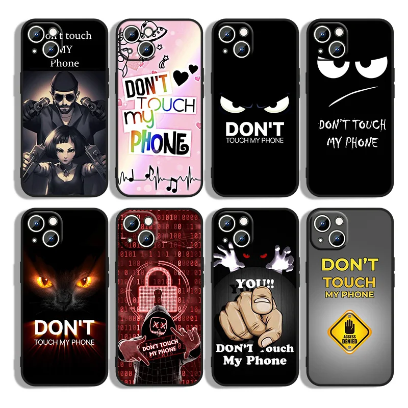 

Don't touch my phone For iPhone 13 12 mini 11 XS Pro Max XR X 8 7 6S 6 Plus 5 5S SE 2020 Black Phone Case Cover Capa