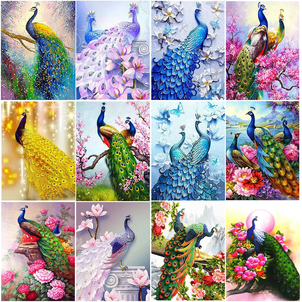 

5D DIY Diamond Painting Peacock Full Round Drill 5D Diamond Embroidery Sale Diamond Mosaic Picture of Rhinestone Home Decor Gift