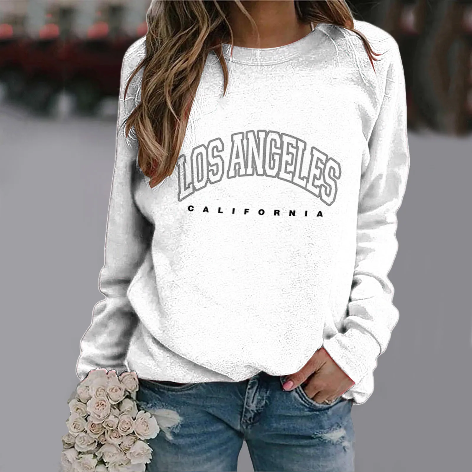 

2022 New Fashion Hoodie Women's Los Angeles Letters Printed Long Sleeve Sweatshirt Ladies Pullover Jumper Tops Moletom Feminino