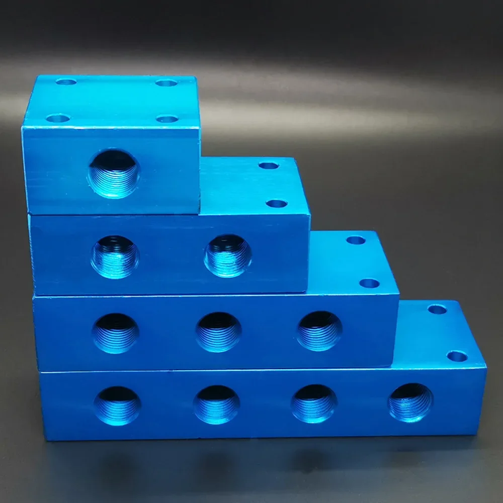 1/2/3/4 Way 4/6/8/10 портов BSP G3/8 &quotIn G1/4&quot Out синий Алюминиевый разветвитель для