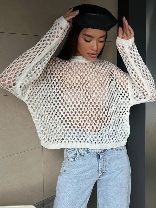 

Street Plain Round Neck Long sleeve Loose Summer Spring Fall Daily Pullovers
