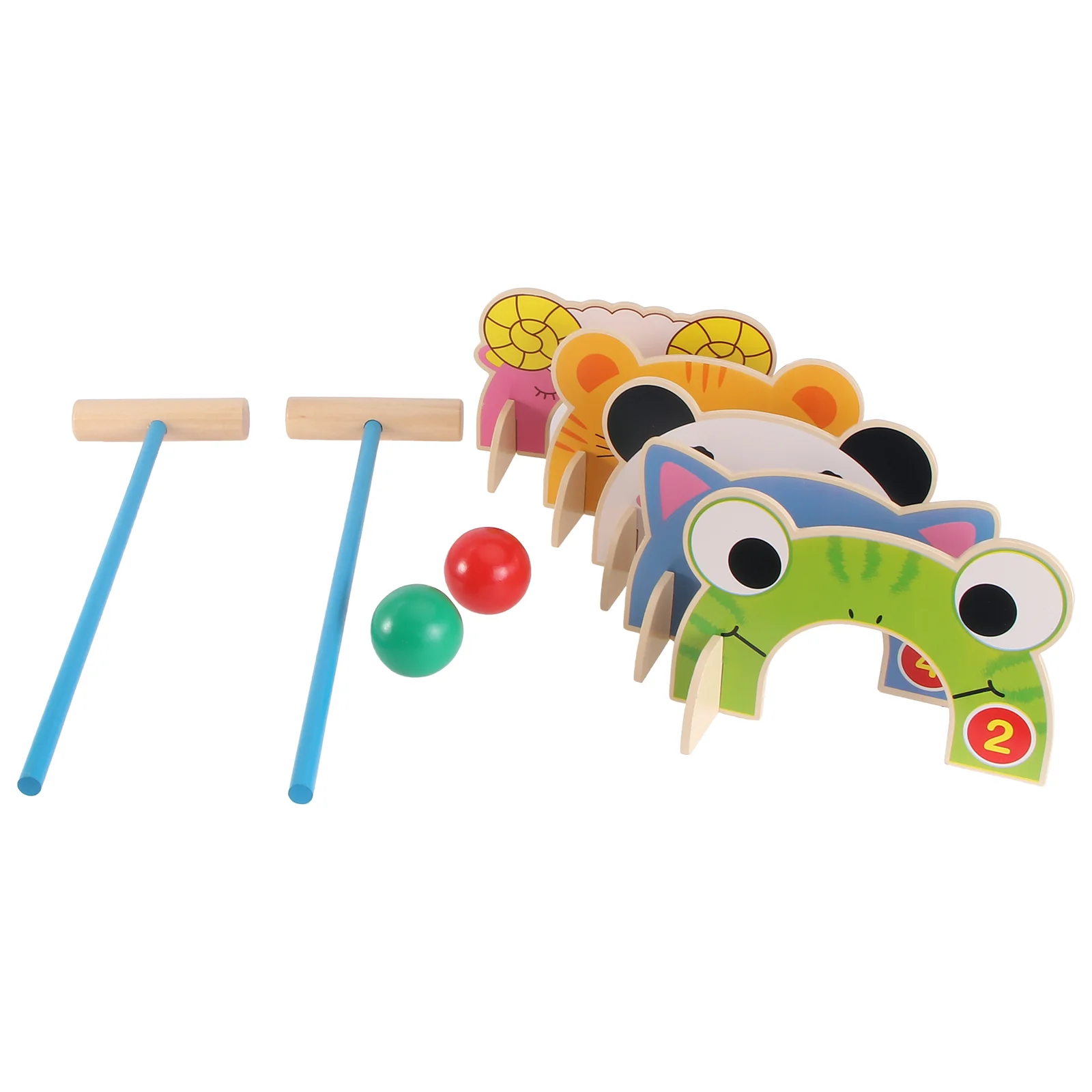

Croquet Kids Educational Toy Bowling Preschool Games Nursery Supplies Wooden Toddler Toys Animal Wicket Child Interactive