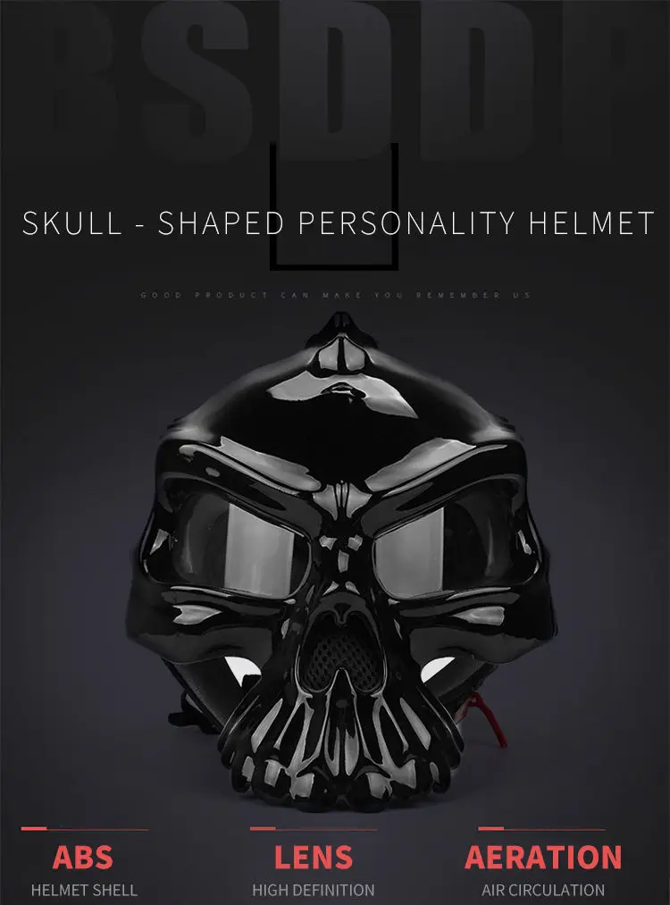 Модный для мотоцикла Harley, двухсторонний носимый шлем с черепом, высококачественный полушлем из АБС-пластика, индивидуальный универсальный сезонный шлем (art.: 3920d4743452c) - 3920d4743452c