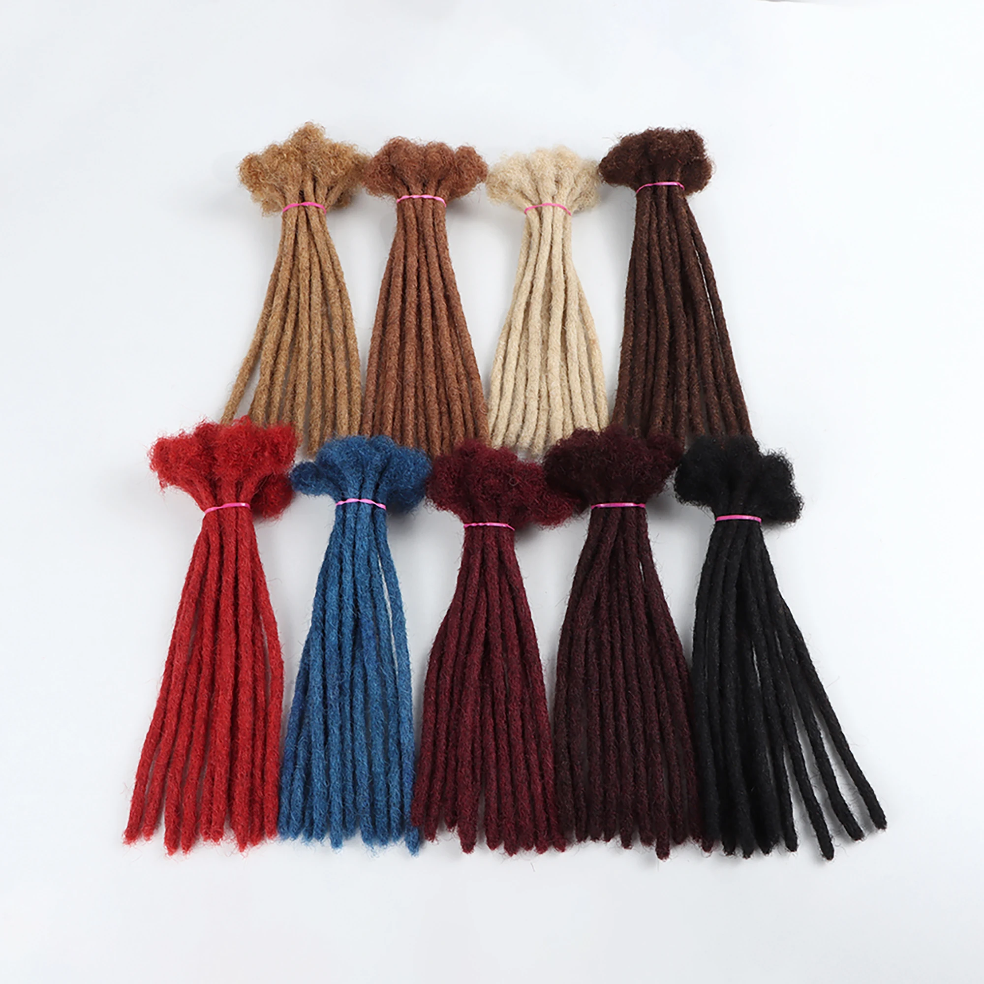 AHVAST-Afro Locs Дреды 0 8 см 100% человеческие волосы наращивание дредов оптовая продажа