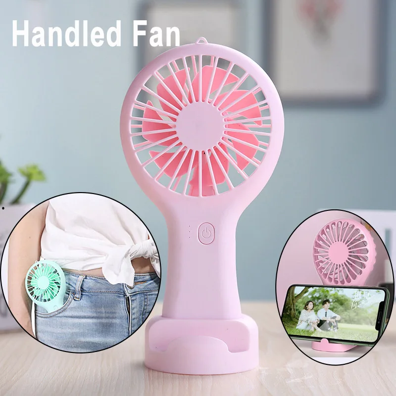 

Portable USB Mini Hand Fan Rechargeable Air Cooler Hany Lady Children Pocket Ventilator With Phone Holder for Student Office