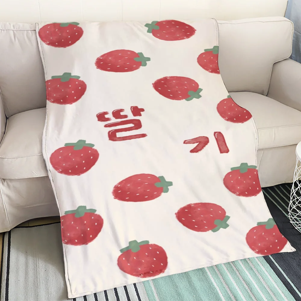 Прекрасное одеяло из клубничного кораллового флиса мягкое стеганое микрофибры