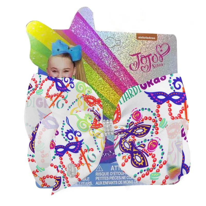

Spring 2023 Carnival Bows With Clip Mardi Gras 8inch Hair Bow Headwear Ribbon Bows For Teens Girls Women Hair Accessories