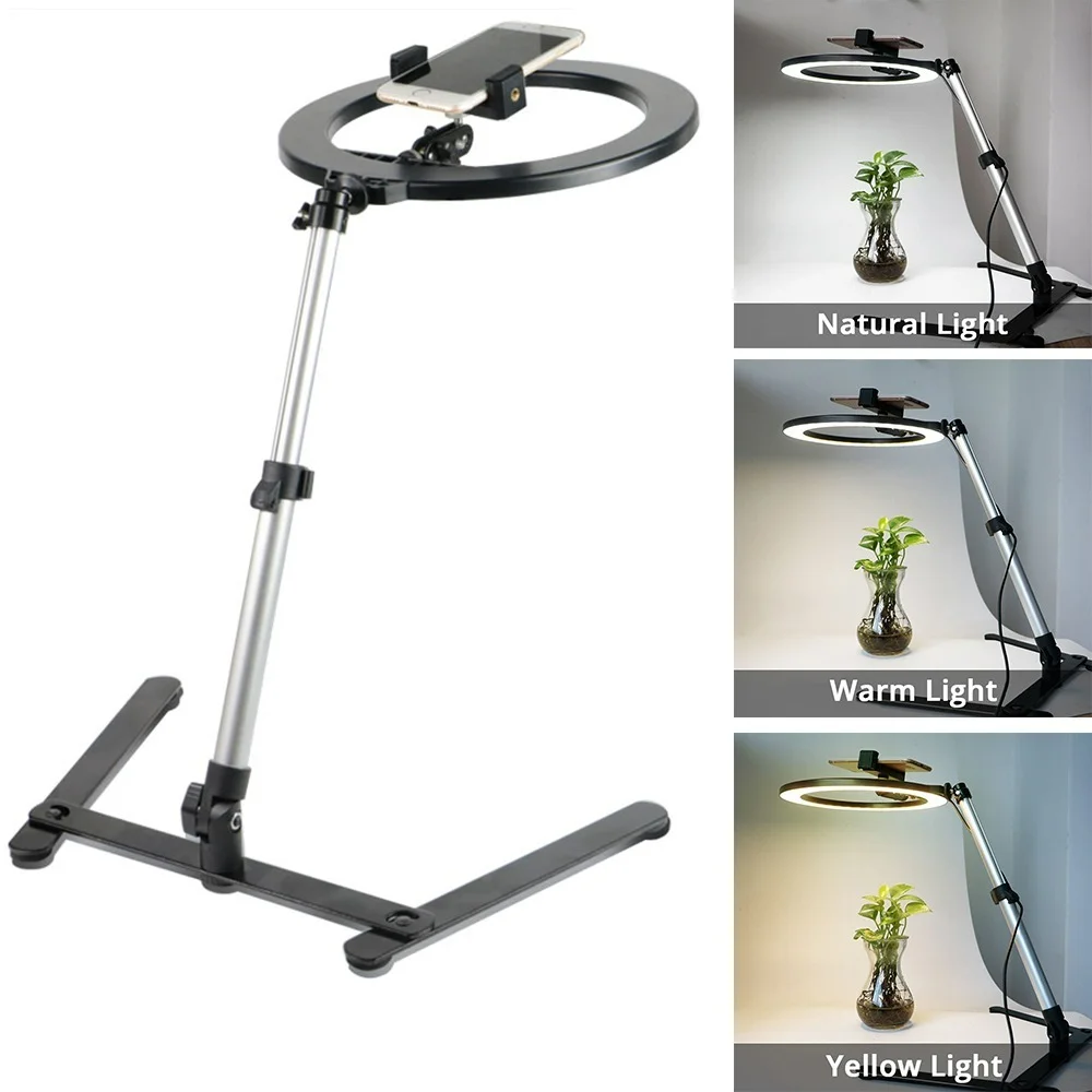 26cm photography lighting phone ringlight tripod stand photo led selfie fill ring light lamp for online class youtube live free global shipping