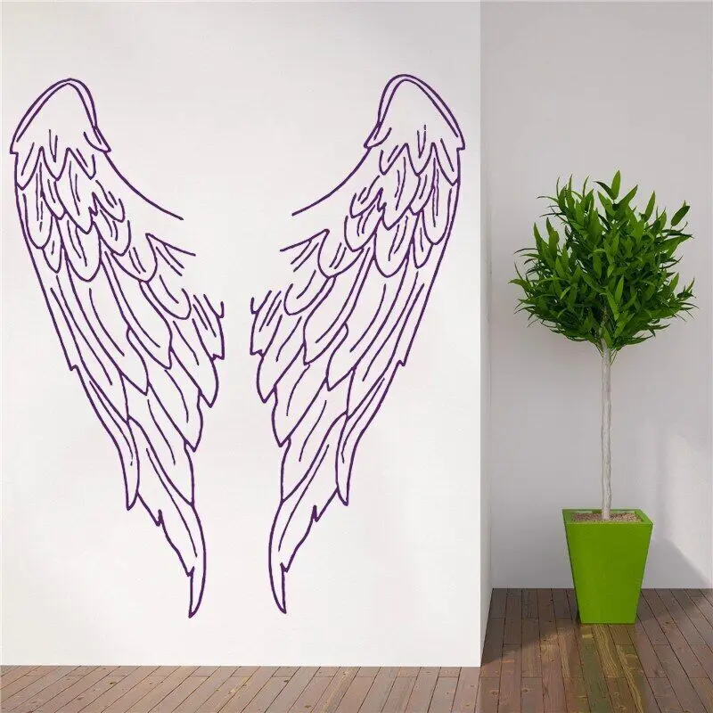 

Creativity Wing Wall Decal Home Decor Removable Vinyl Wall Stickers Kids Room Livingroom Nature Decoration Wall Art MURAL HY1805