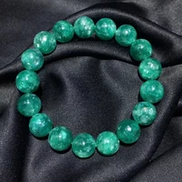 natural green emerald round beads bracelet women rarest qinglong mica 11 2mm green emerald jewelry aaaaaaa