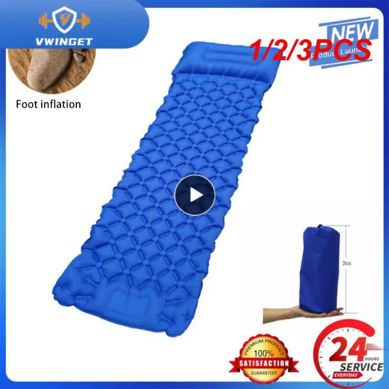 

1/2/3PCS Outdoor Sleeping Pad Camping Inflatable Mattress Built-in Pump Ultralight Air Cushion Travel Mat With Headrest For