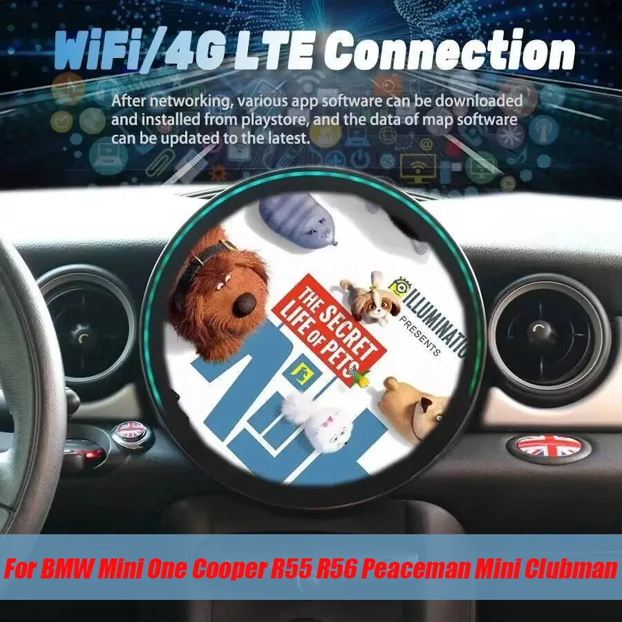 Фото 11,9-дюймовый экран для BMW Mini One Cooper R55 R56 Peaceman Mini Clubman 2007-2014, Android Auto, GPS, CarPlay, аудиосистема, головное устройство для автомобиля №2