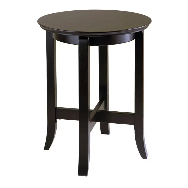 

Wood Toby Round Accent End Table, Espresso