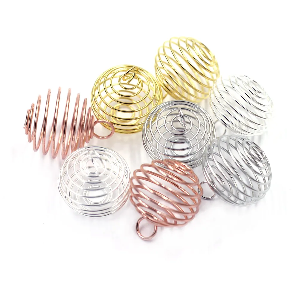 Подвески бусины клетки весенний спиральный фонарь серебряные розовые золотые