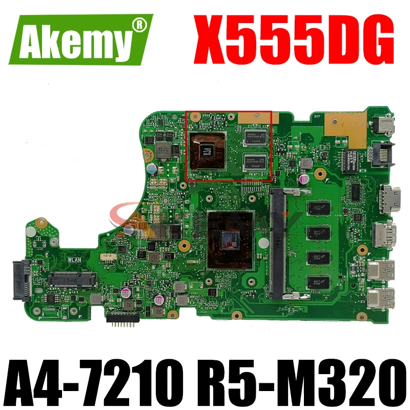 

Материнская плата Akemy X555DG для ноутбука ASUS X555YI X555YA, оригинальная материнская плата, 4G оперативной памяти