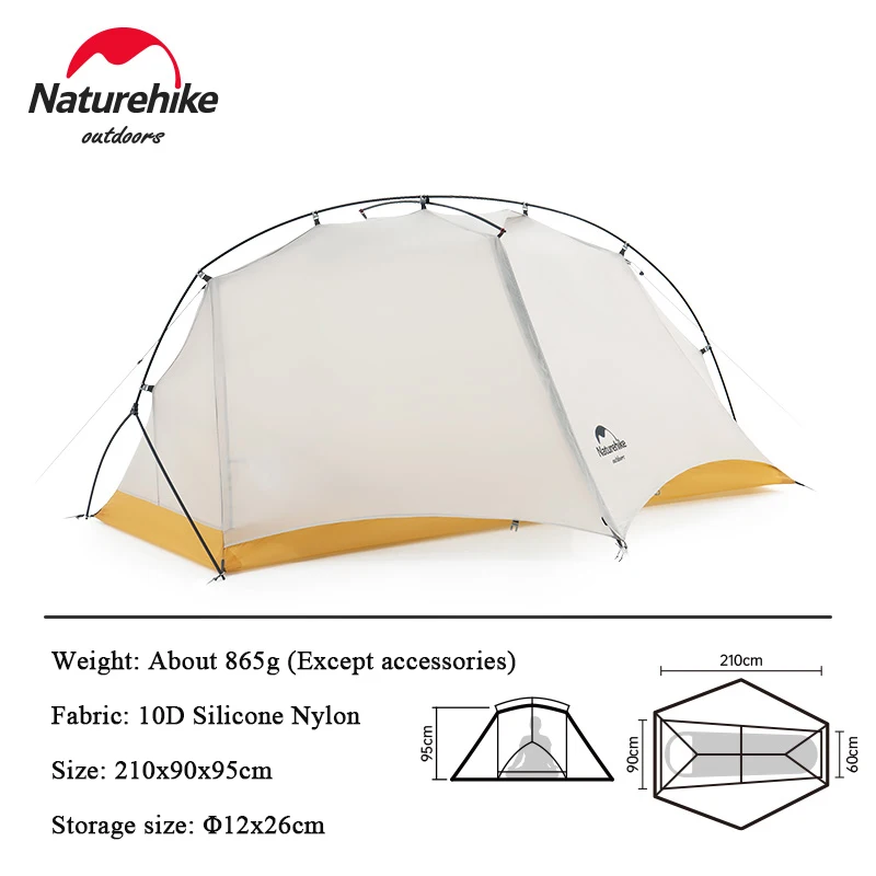 Палатка Naturehike Cloud для 1 человека 930 г нейлоновая алюминиевая дышащая - купить по