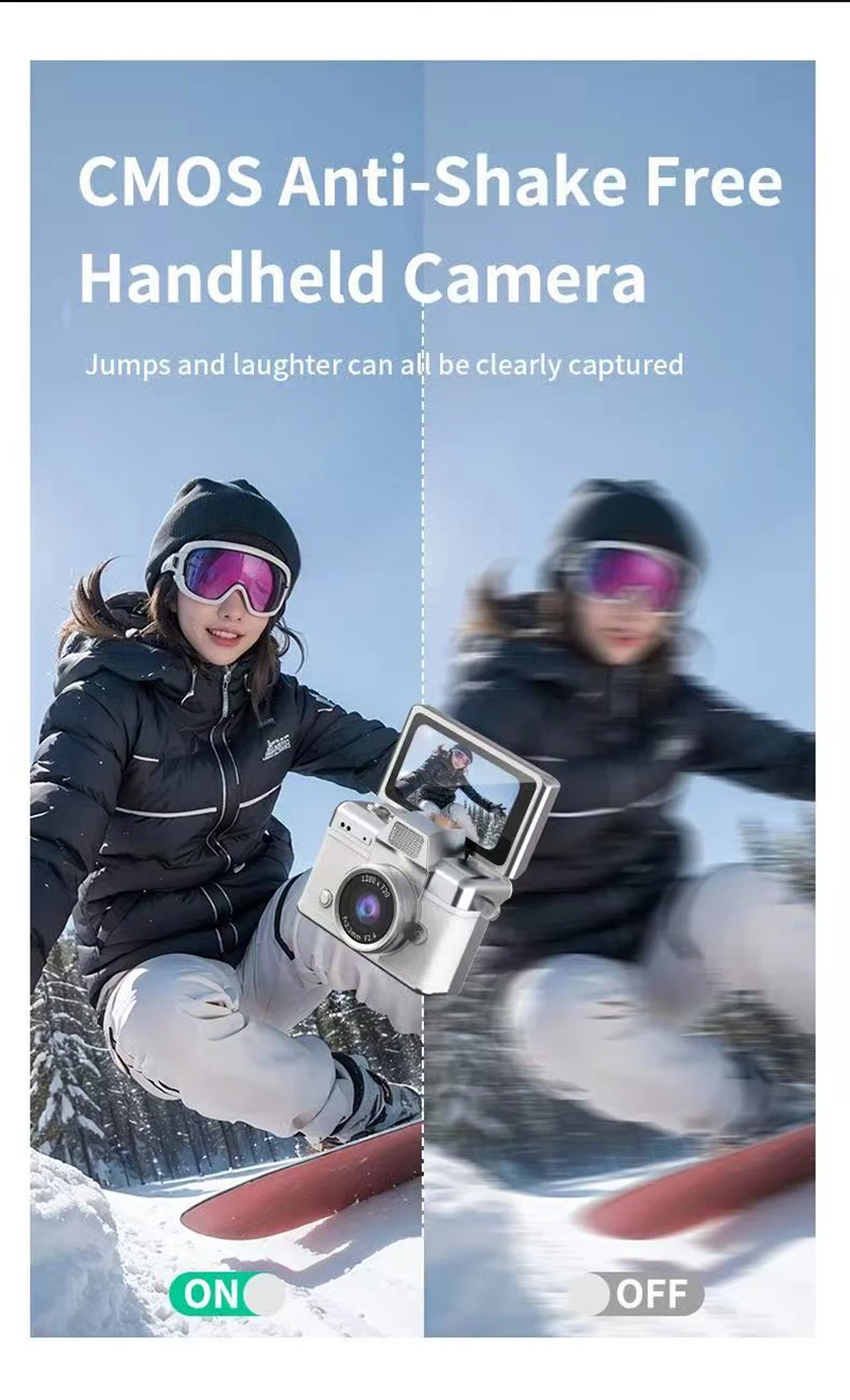 Фото Цифровая камера 4K CCD для студентов, компактная цифровая фотокамера 180 ° Селфильная камера с откидным экраном для детей и взрослых, начинающих 2025л. №4