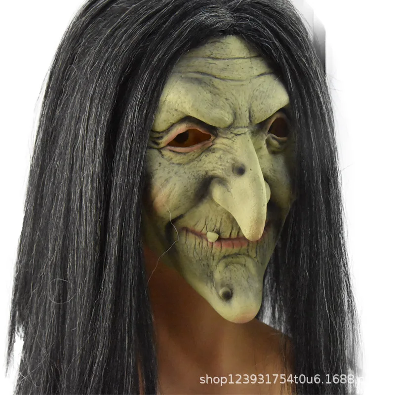 

Ужасная маска для стариков, латексная полноголовая маска на Хэллоуин, карнавал, вечеринку, для взрослых, 3D имитация ведьмы, страшный реквизи...