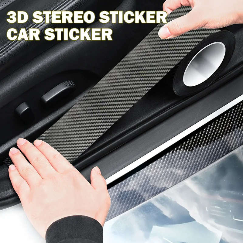 

Nano Carbon Fiber Car Sticker DIY Paste Protector Strip Auto Door Sill Side Mirror Anti Scratch Tape Waterproof Protection Film