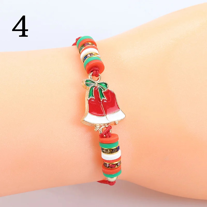 Рождественские украшения браслеты с шармами и бусинами в виде рождественской