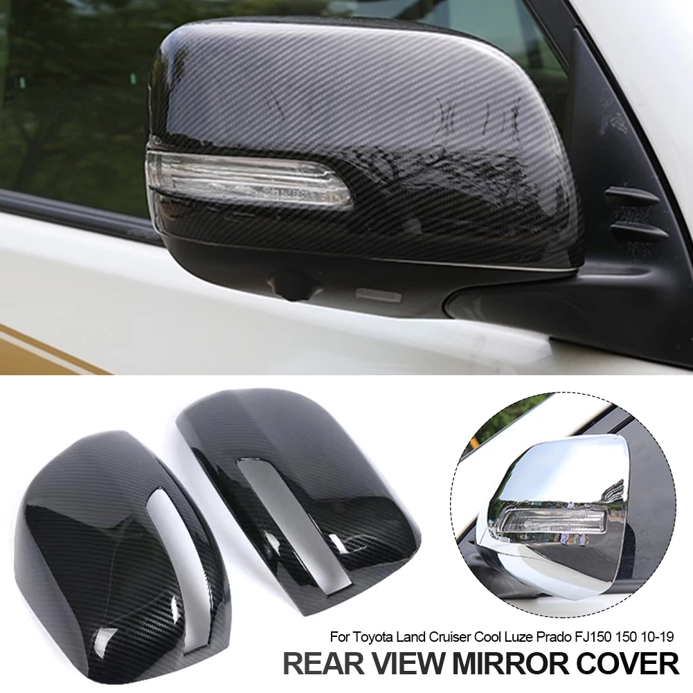 

ABS Chrome Side Rearview Mirror Cap Cover Trim Stickers Car Accessories For Toyota Land Cruiser Cool Luze Prado FJ150 150 10-19