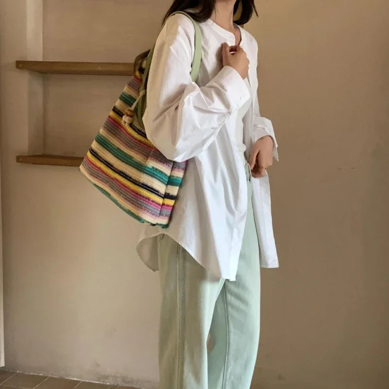 Женская сумка South Wind Rainbow Hytot новая приморская плетеная сумка-тоут большая