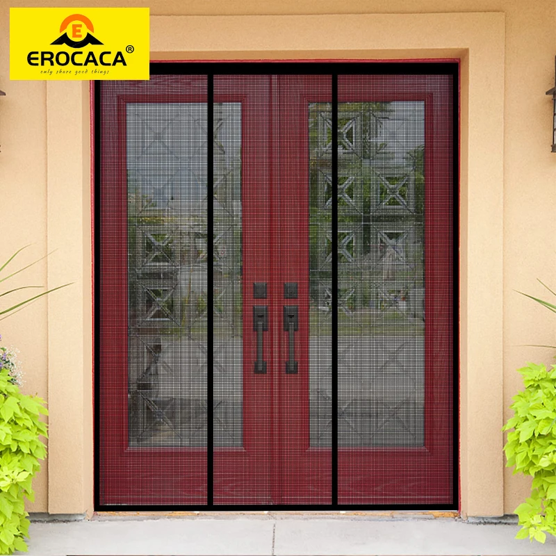 

EROCACA Magnetic Door Screen Mosquito Net Custom Size Summer Anti insect Mesh Automatic Closing Curtain Applicable to glass door