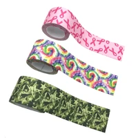 1mlot breast cancer print elastic webbing 2 5cm 3 8cm width rubber band diy trim supplies clothes pants straps sewing belt