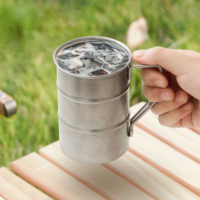 

Retro Style Coffee Mug With Handle 304 Stainless Steel Beer Cup Cold Water Drinks Cup For Outdoor Travel Water Cup Drinkware